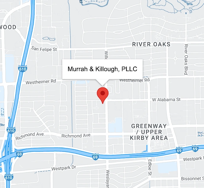 Location map of Murrah & Killough PLLC in Houston, Texas