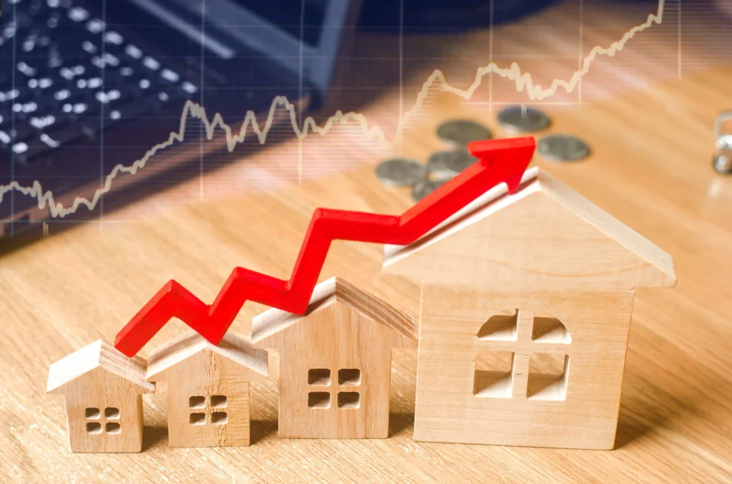 Increase in assets through real estate.